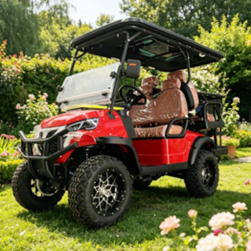 High Quality 4 Seater Electric Golf Cart Generation From China Factory Supplier With Bumper Starry Sky Roof Seat With Headrest
