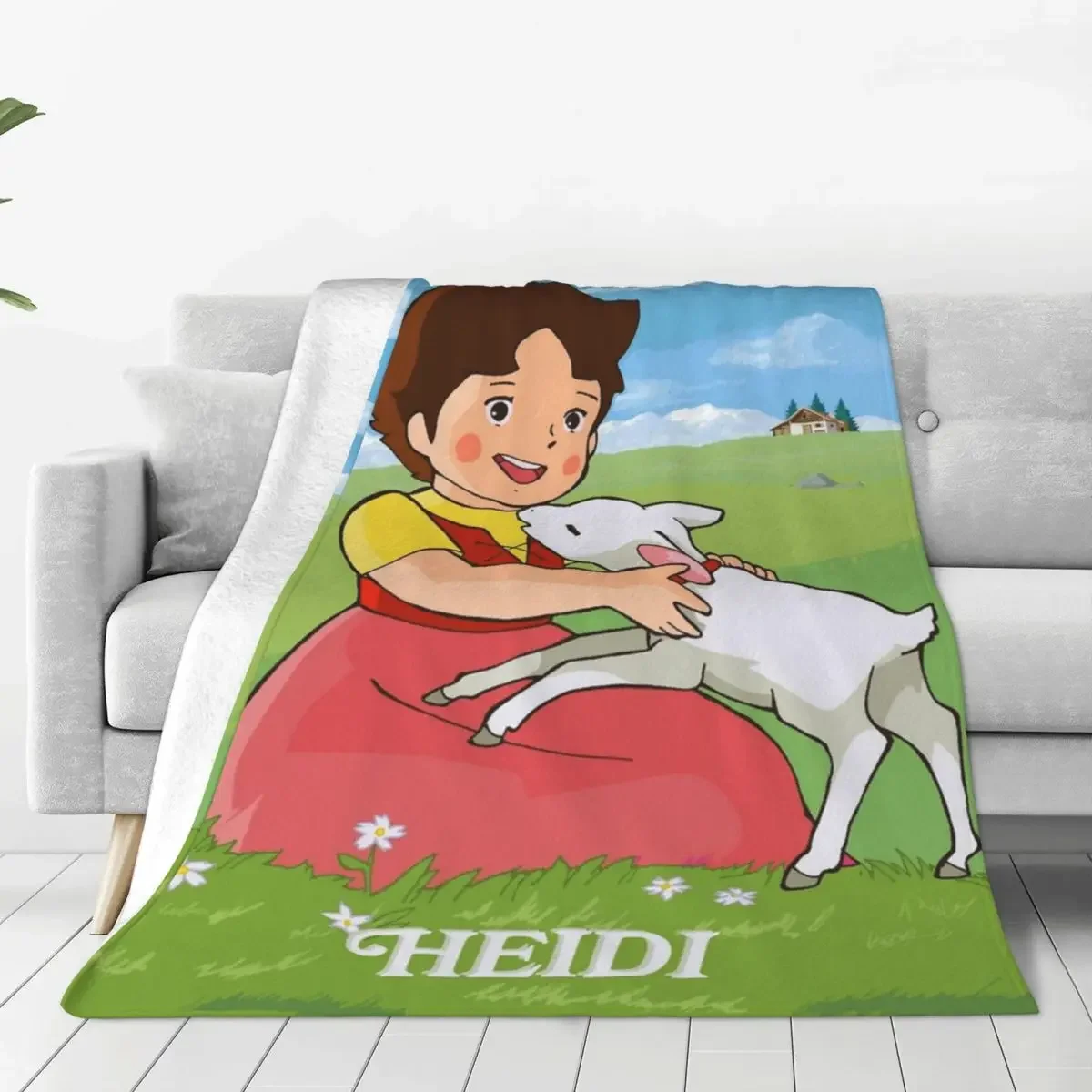 Heidi The Girl Of The Alps Koc Coral Fleece Plush Textile Decor Super Ciepły Koc do Łóżka Sypialnia Pluszowa Cienka Kołdra