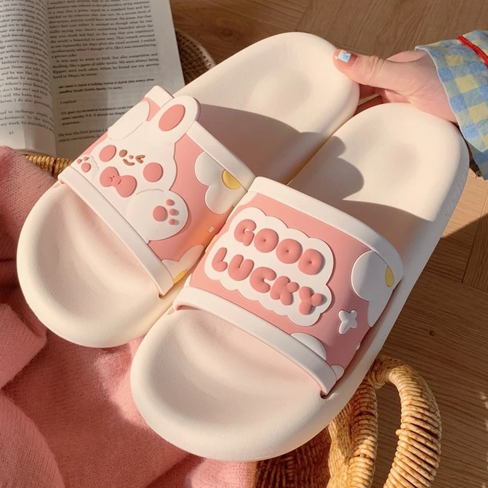 Thick Sole Women Slippers Personality Animals Design Slides Bathroom Beach Indoor Sandals Summer Couple Shoes