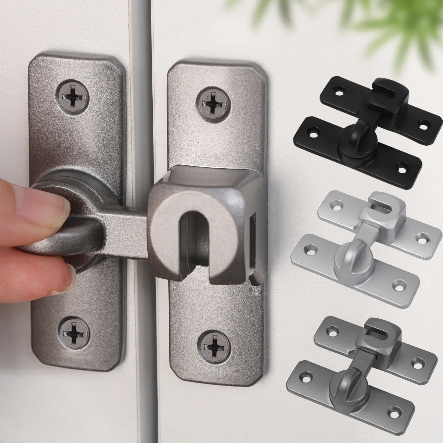 4/1PCS Stainless Steel Hook Latch Window Drawers Cabinet Locks 90 Degree Barn Door Latch Bolt Hook Sliding Gate Buckles Hardware