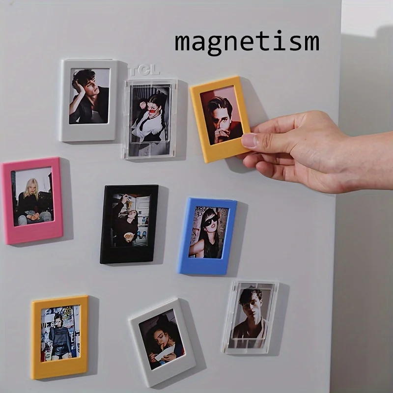 

Originality Refrigerator Magnet 3 Inch Picture Frame Mini Instax Photo Album Small Photocard Holder Photo Stand Desktop Decor