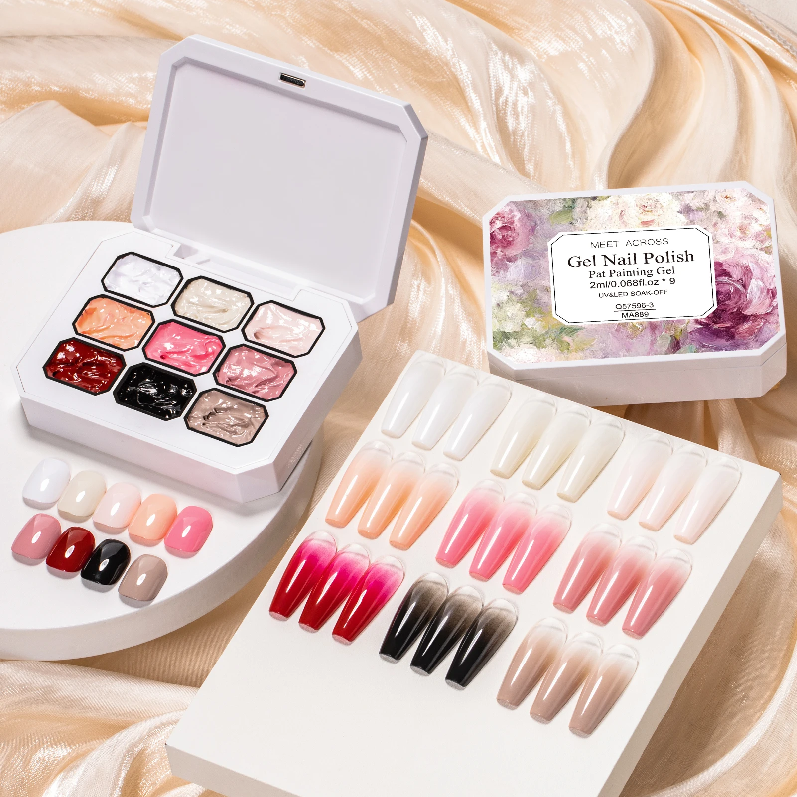 

9-цветный набор гелей для ногтей, кисть для подводки ногтей и губка, принадлежности для ультрафиолетовых светодиодов для маникюра своими руками, долговечные