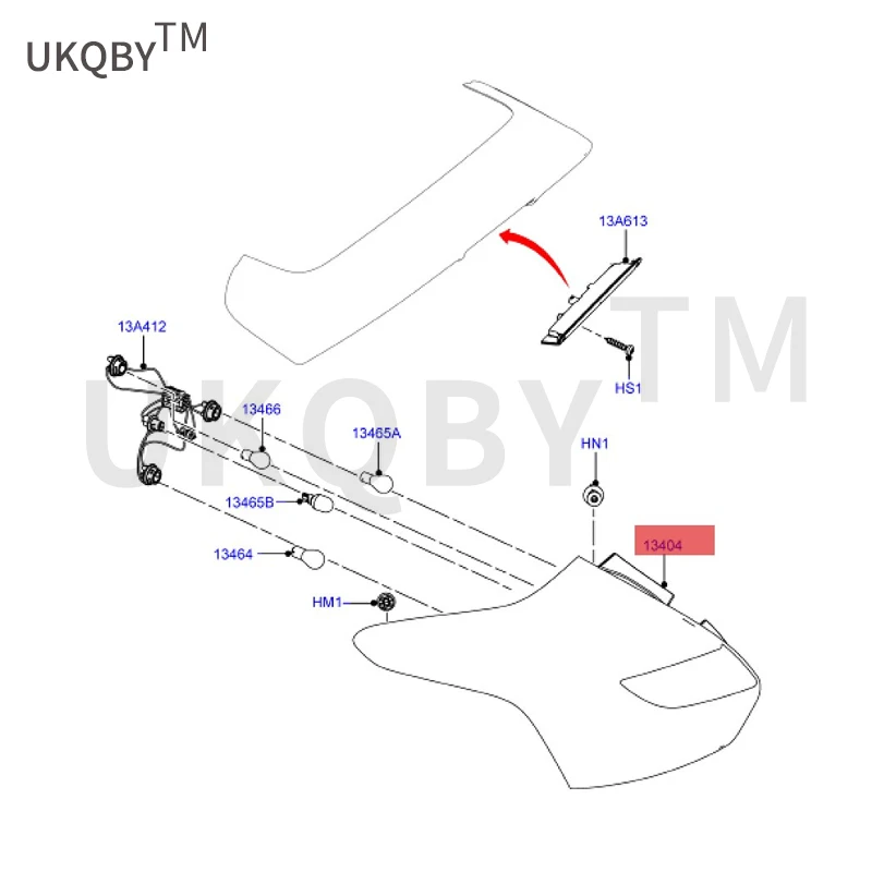 Anwendbar auf f ox 12 2 box mit draht rücklicht außen r bm5113404aj