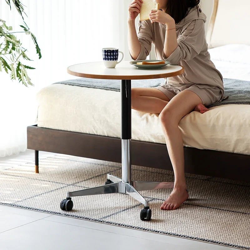 Movable side table, sofa side, small round table, lifting rock slab, small coffee table