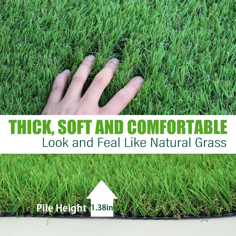 Artificial Grass Turf Outdoor, 5FT x 8FT (40 Square Feet) 1.38
