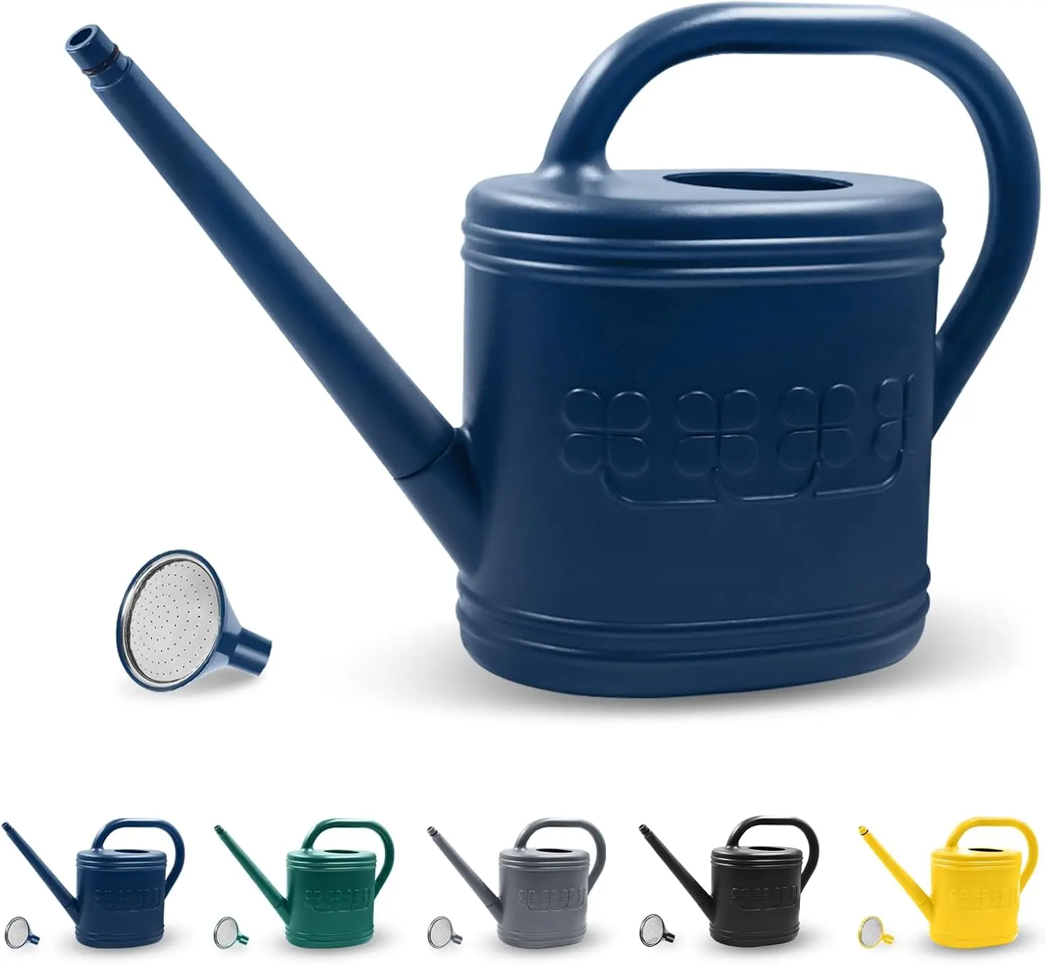

2 Gallon Outdoor Watering Can with Removable Spout and Stainless Steel Sprinkler Head for Garden Plants (Dark Blue)