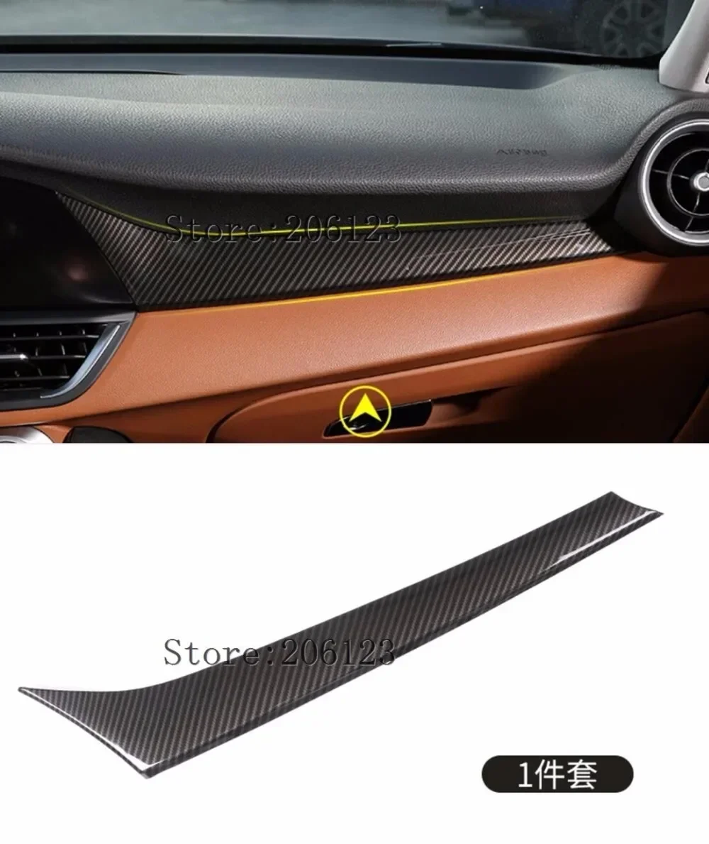 

Стиль углеродного волокна для Alfa Romeo Giulia 2017 2018 2019, АБС-пластик, декоративная крышка второго пилота, накладка на панель для левого водителя