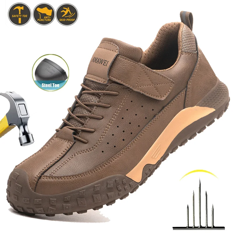 Safety Shoes Men for Work Lightweight Sport Sneakers Steel Toes Free Shipping Safety Tennis Protection for the Feet Waterproof