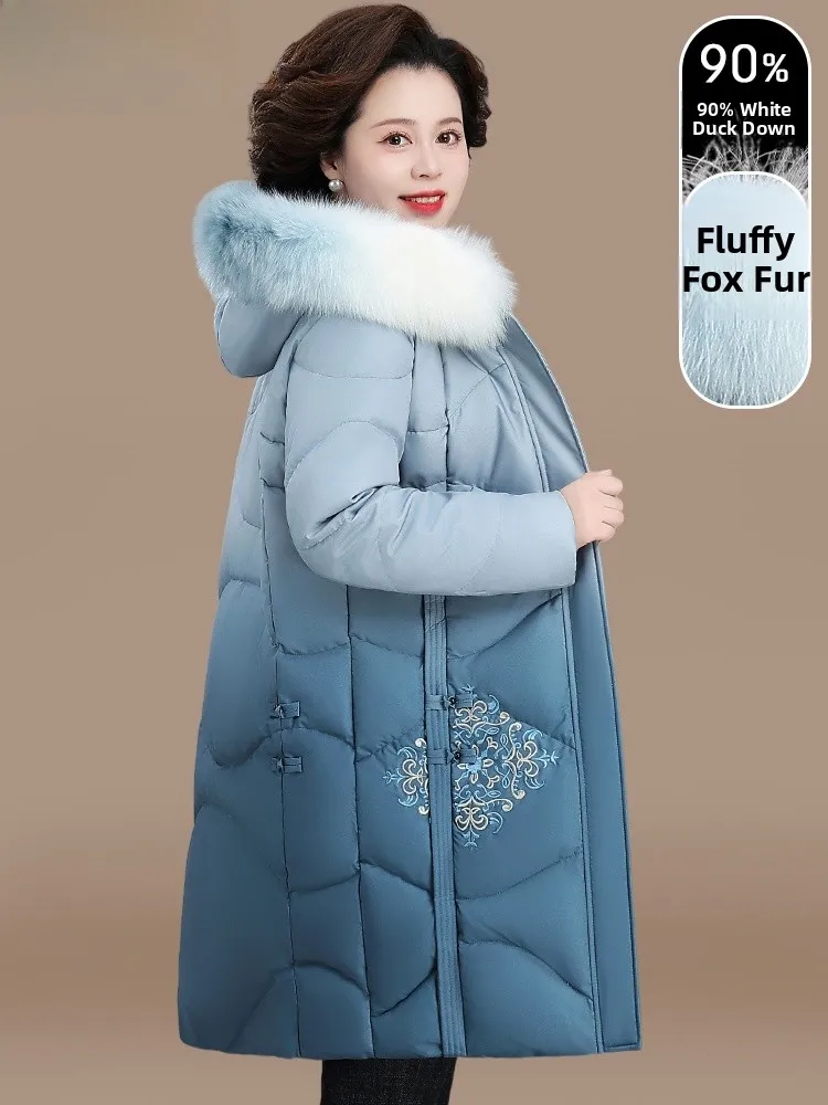 

Warmth And Sle: New 2024 Long down Jaet Women's Faionable Loose Fit Winter Coat ly Friendly National Sle Coat