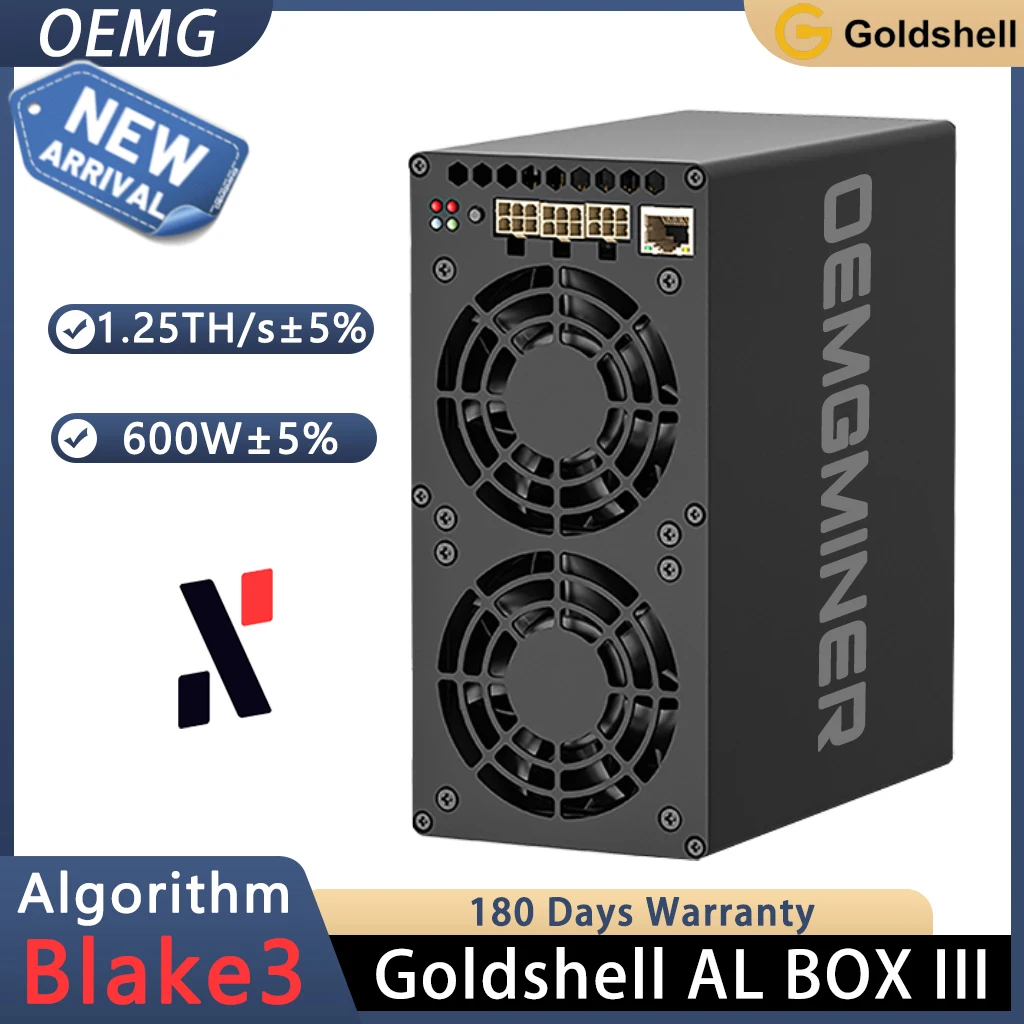 

Новый бренд Goldshell коробка AL 3 600 th/s W ALPH Miner Blake3 алгоритм Alephium Miner коробка AL III Быстрая доставка