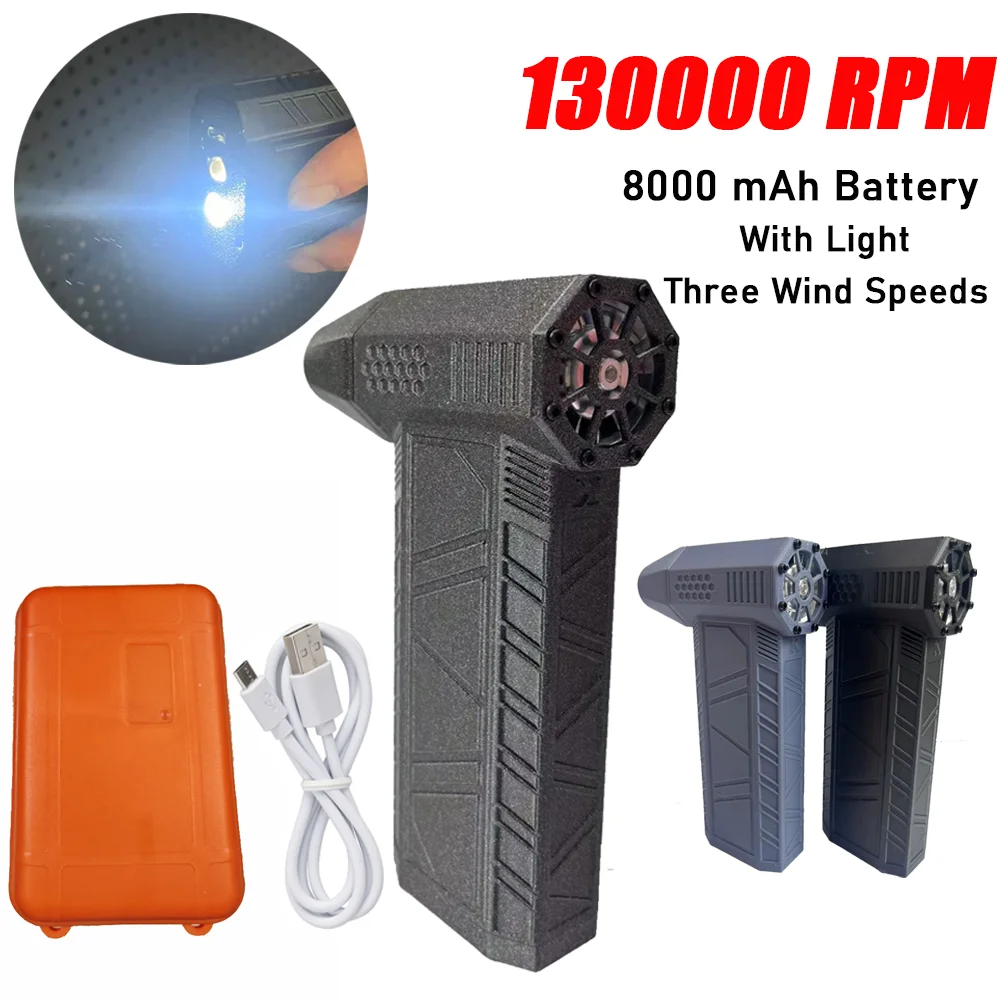 

130000RPM Mini Turbo Fan Dust Removal with LED light Powerful Blower with High Speed Duct Fan