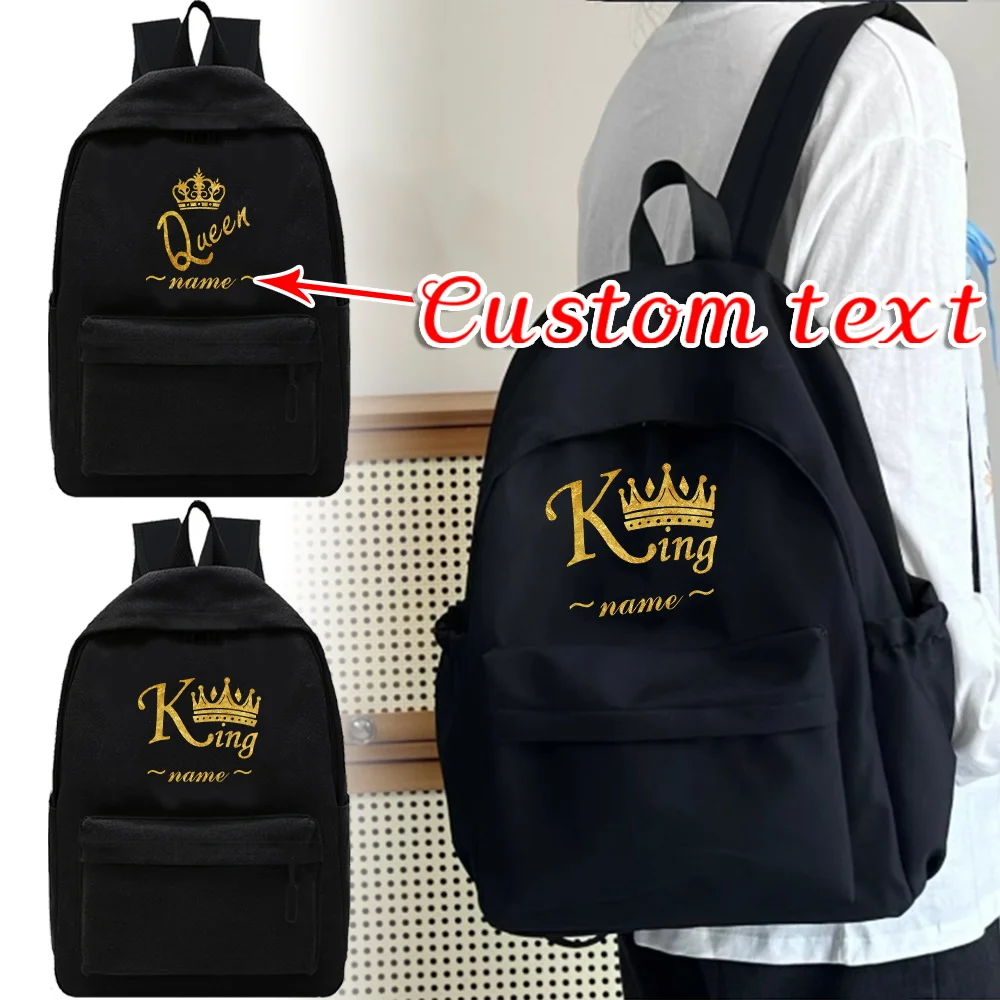 

Personalized Customization Name Black Backpack Large Capacity Travel Hiking Backpack Leisure Travel Backpack Customized Product