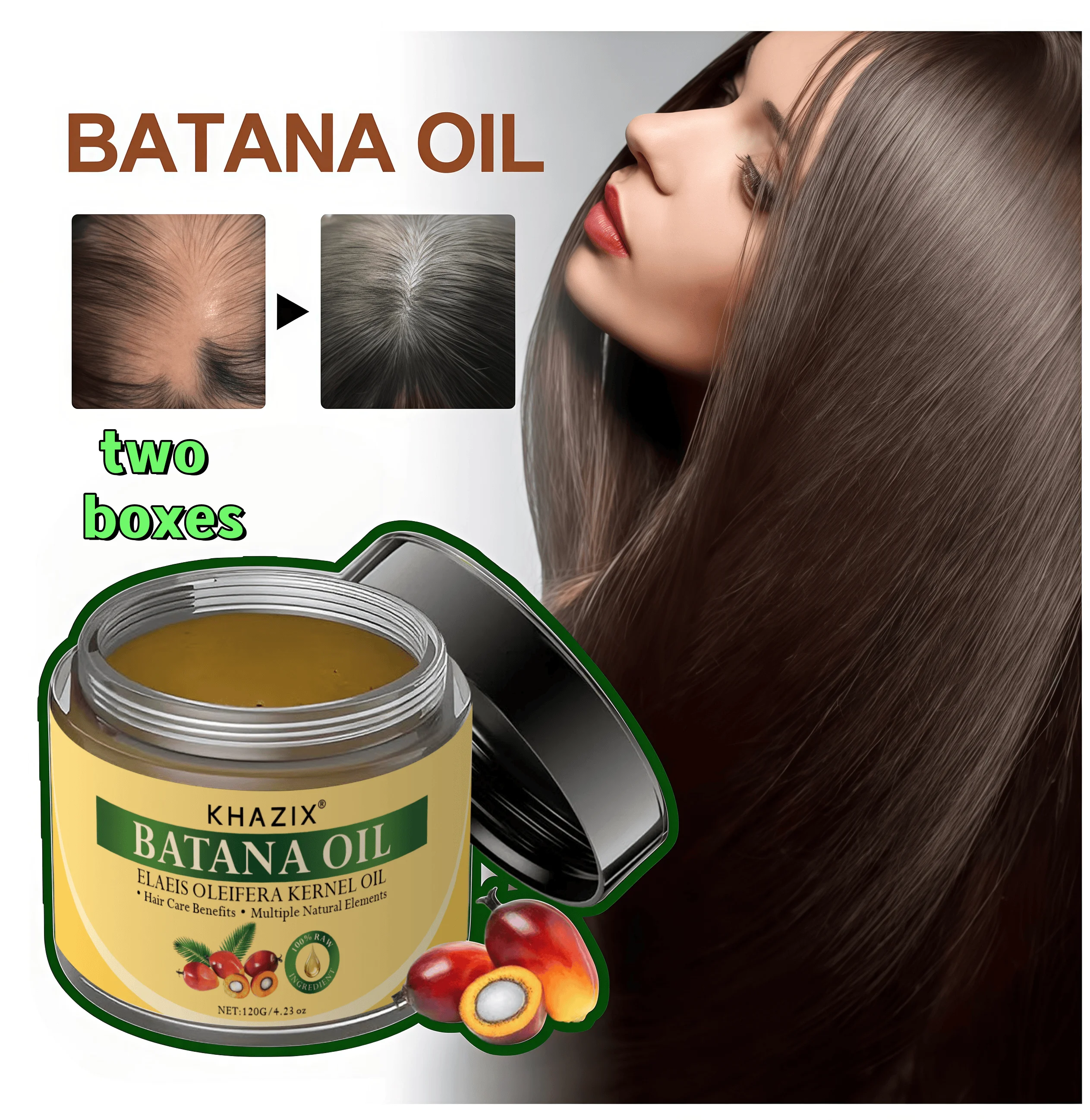 

100% Pure Organic Hair Mask Batana Oil Hair Growth Oil Natural Treatment Nourish Reduce Hair Loss Anti-Breakage Hair Products