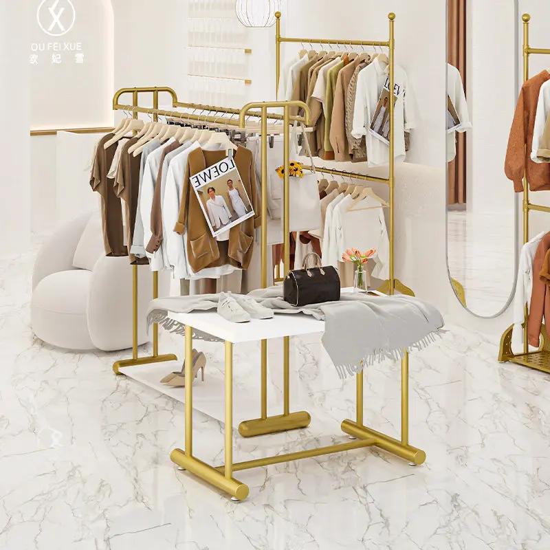 Nakajima Jar Clothing Store Special Floor-to-ceiling Double-row Clothes Display Rack Combination Women's Clothing Store Flow Tab