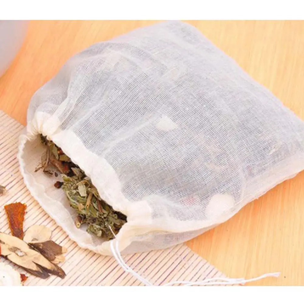 Spice Herbs Reusable Drawstring Filters Muslin Bags Tea