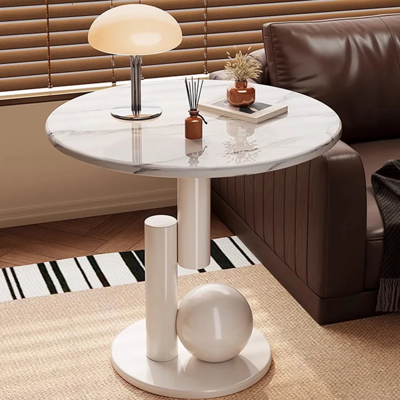 Home Furniture Sofa Side Table Creative Office Small Round Table Household Living Room Coffee Table Bedroom Art White Nightstand