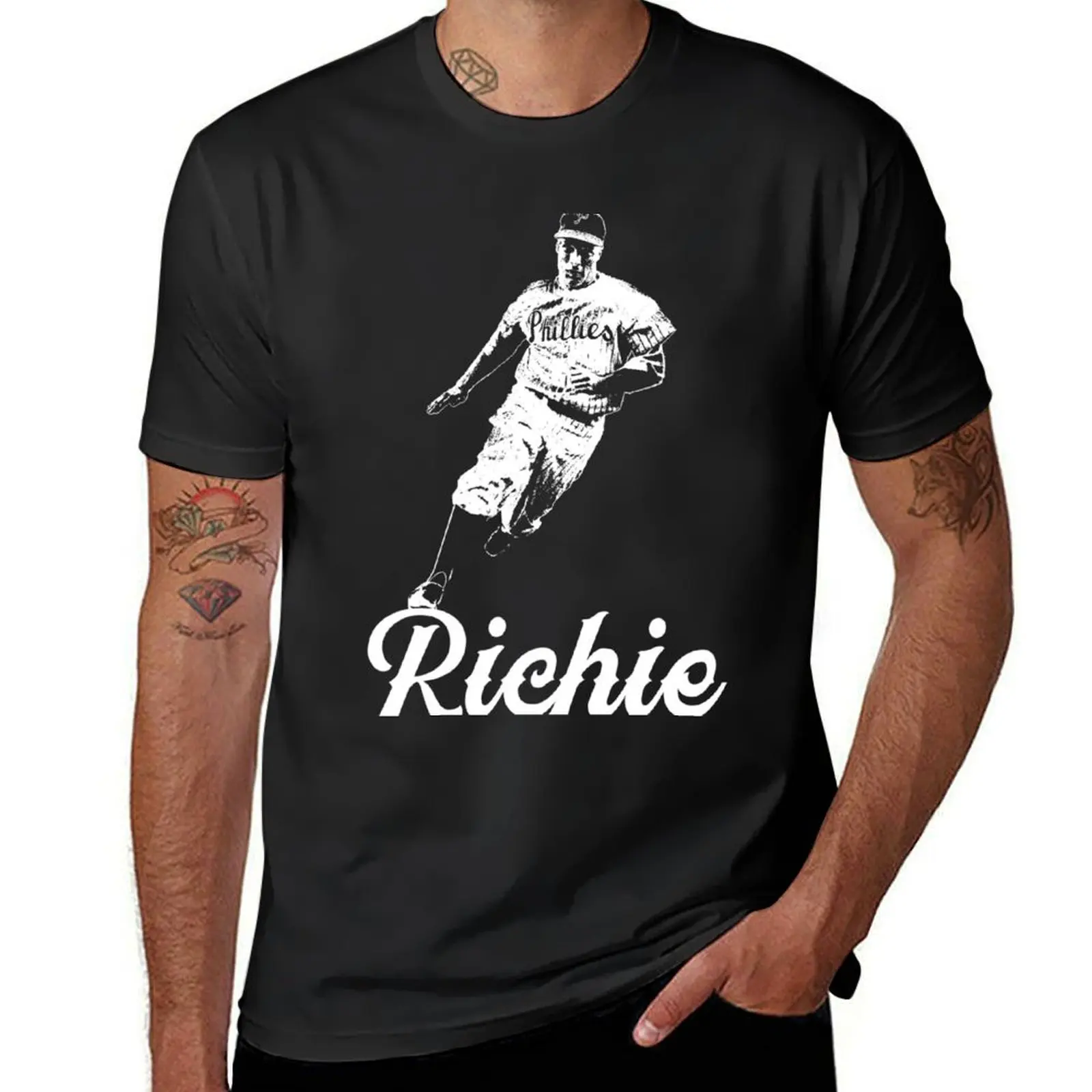 Richie Ashburn - White Stencil T-Shirt hippie clothes new edition sports fans blacks men clothings