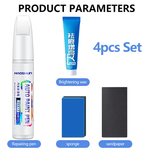 Imagen 2 del producto Pluma de reparación de pintura de coche para Tesla Model X Y S 3, accesorios de reparación de arañazos, 4 Uds., llama, rojo, negro, PBSB, perla, blanco, azul, PPSB