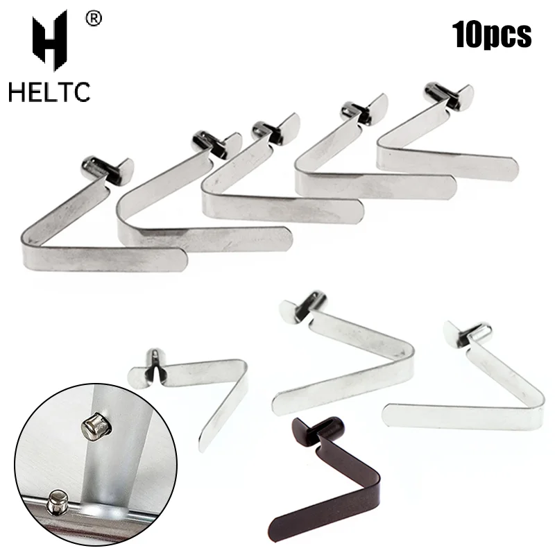 10pcs Solid Button Clips Snap Spring Snapshot Lock Kayak Paddle Tent Pole Single-button Flock Telescopic Positioning Spring Clip