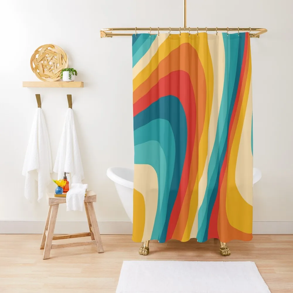 

70s Retro Aesthetic Shower Curtain Bathroom And Shower Products