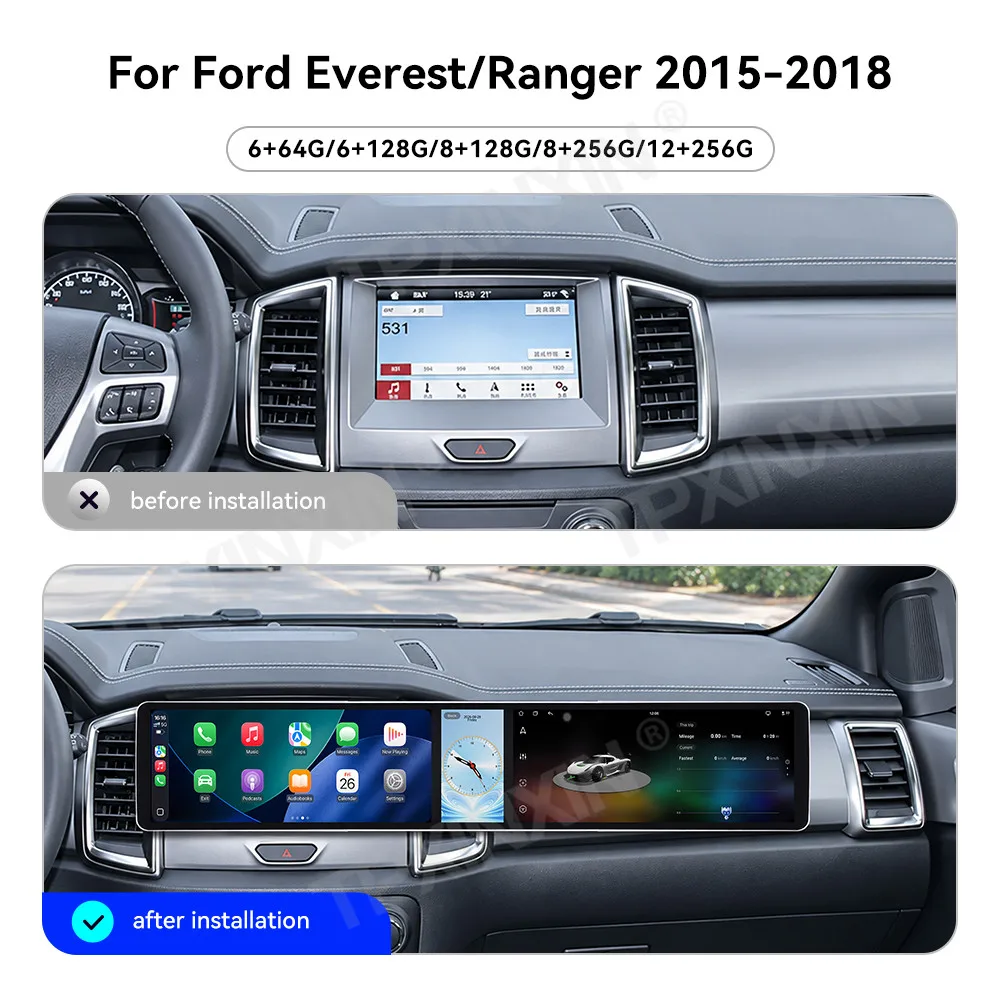 Car Accessories Radio For Ford Everest Ranger 2015-2018 Android Auto GPS Navigation Multimedia Stereo Receiver Head Unit