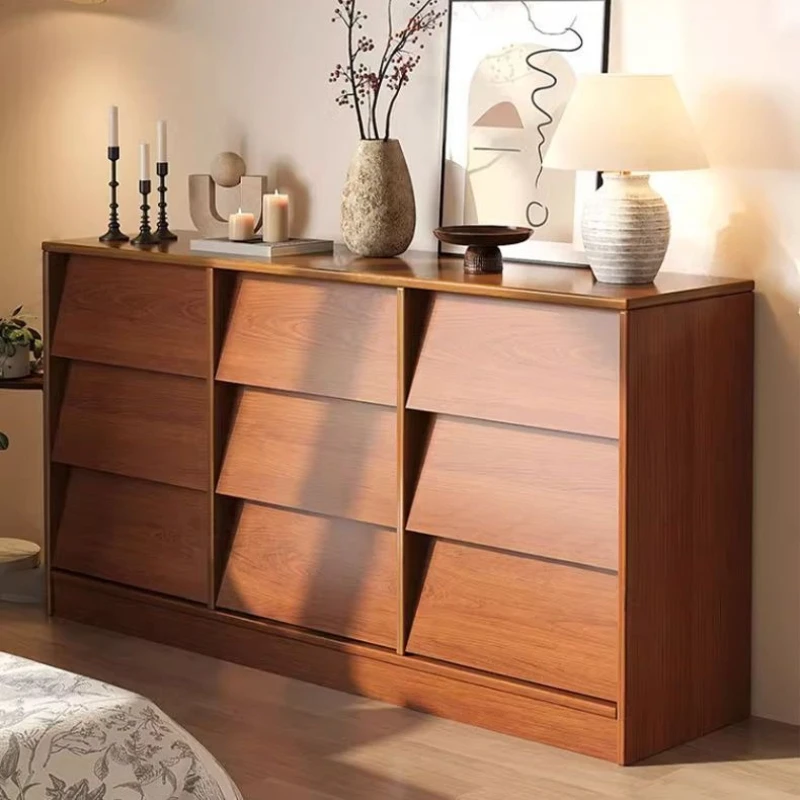 

Solid wood drawers, bedside storage cabinets, Chinese storage cabinets, wall storage, small side six-chest cabinets