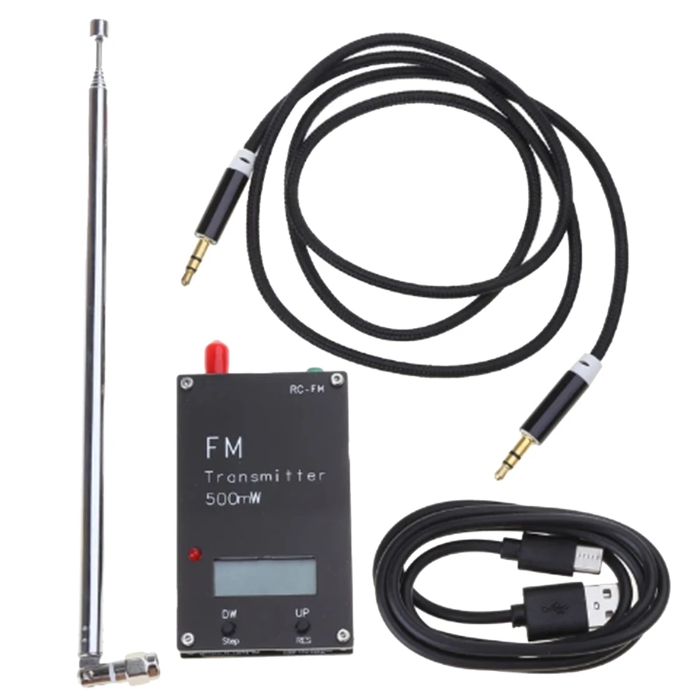 

2000M 0.5W 500mW FM Transmitter Frequency LCD Display Stereo Digital 76-108M for Radio Broadcast Campus Radio Station Receiver