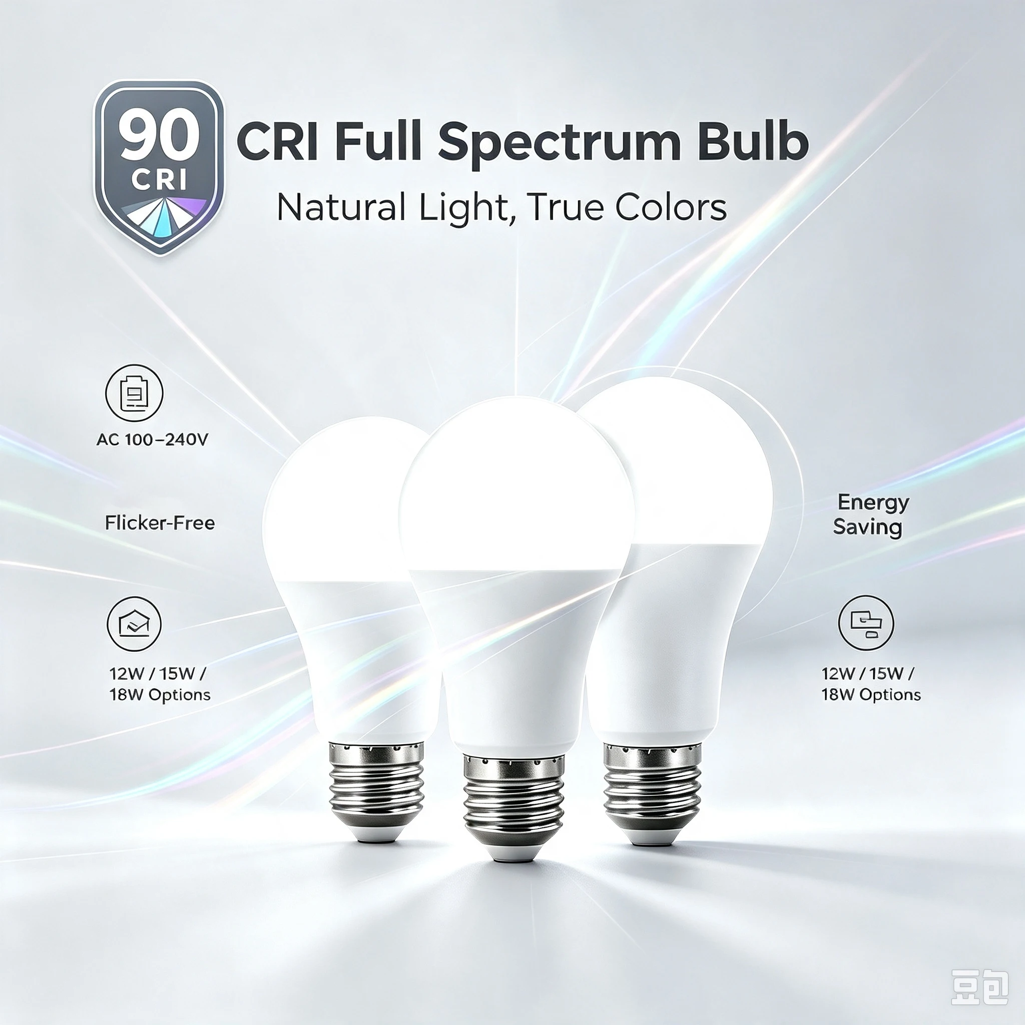 Household Decor CRI90 LED Bulb 3000K 6500K 12W 15W 18Watt Soft Light Universal AC 110V 220V Energy Efficient Indoor Lighting
