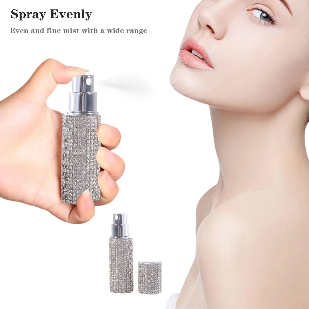 Portable Refillable Diamond Bottle Exquisite Bottom-filled Parfum Atomizer Spray Empty Leakproof 10ml Atomizer Travel