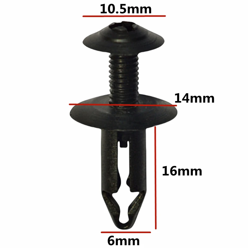 20Pcs For 6mm Hole OE: 66860-01W01 94051993 M344737 M406893 Car Fender Mudguard Retainer Fastener Expansion Clips XB-136