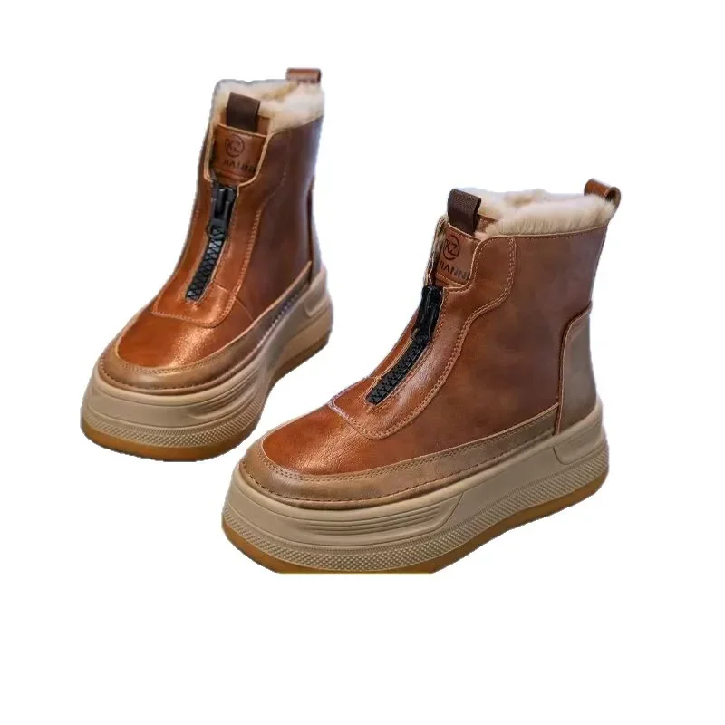 Girls Warm Winter Snow Boots 2025 Latest Thickened Fleece Lined Platform Casual Short Cotton Boots