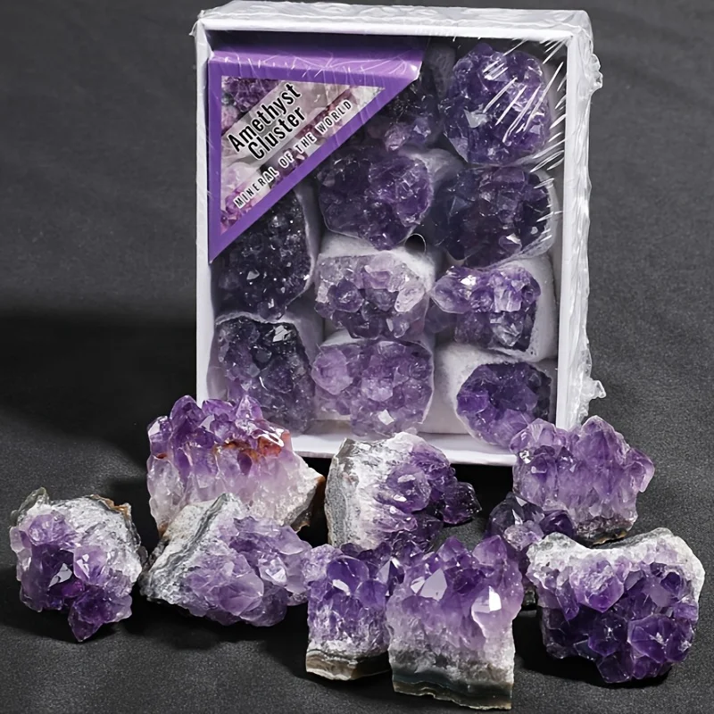 Glowing Purple Cloak Natural Amethyst Home Decor & Mineral Study Set, Radiant Violet Hues, Amethyst Collection， room decor