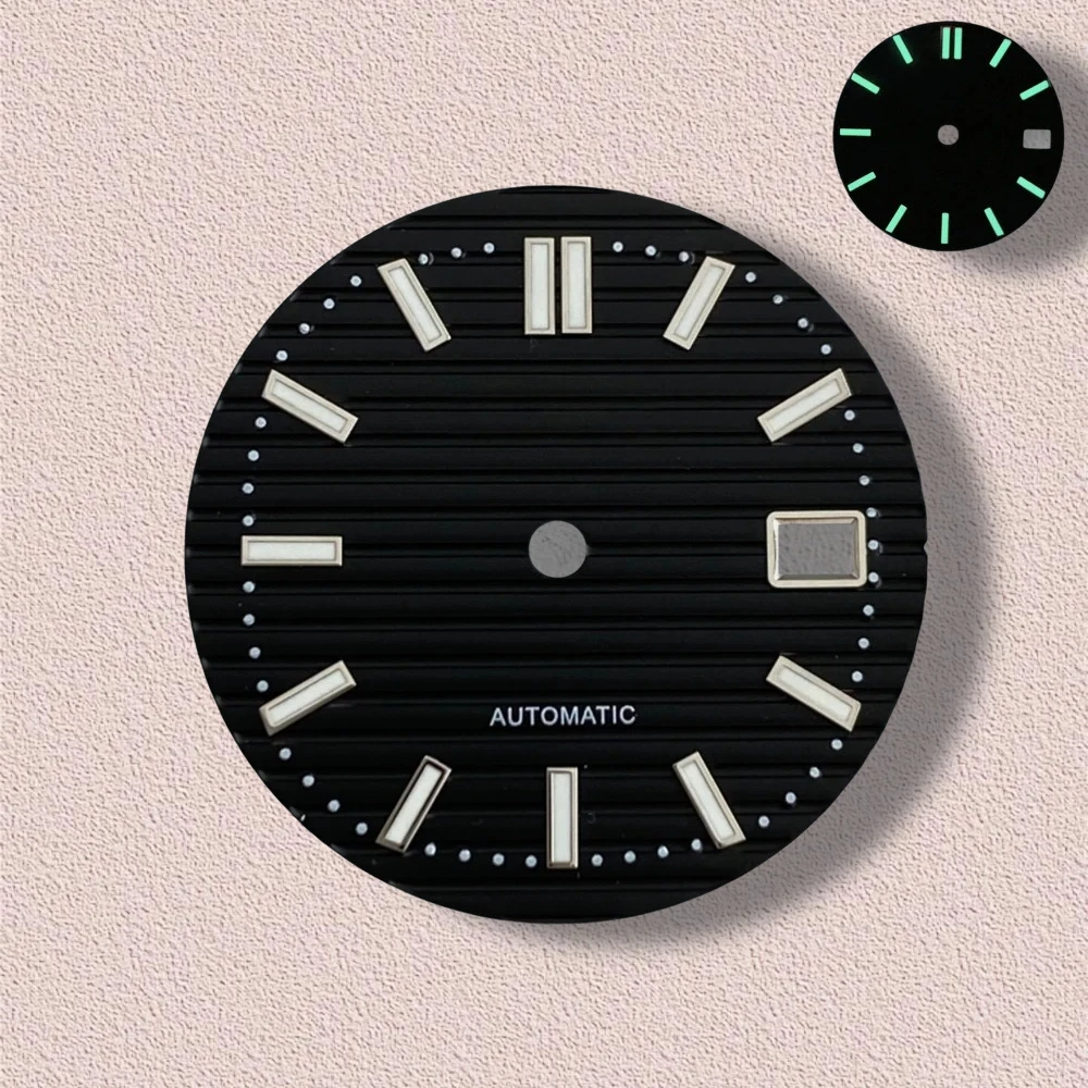 30.5mm S Logo Dial For NH35 NH36 Movements High Quality Green Luminous Watch Repair Watch Modification Accessories