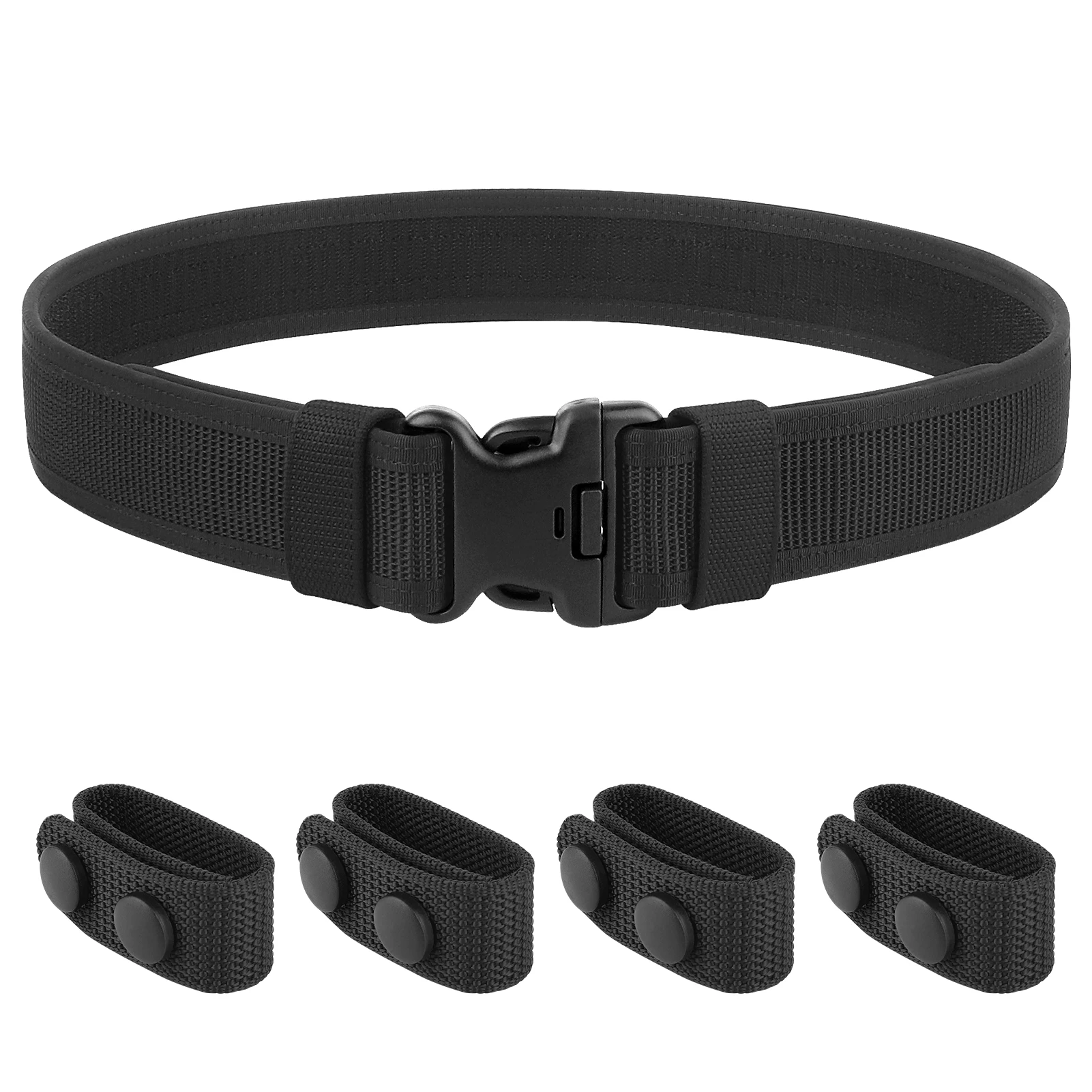 KRYDEX Tactical Duty Belt Law Enforcement Officer 2'' Outer Belt with 4 Pcs Belt Keepers Waistband Hunting Outdoor Gear
