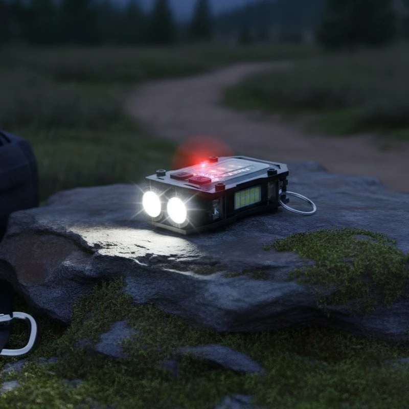 

BORUiT 900LM Брелок Светодиодный фонарик: EDC, перезаряжаемый Type-C, магнитный рабочий фонарь с зажимом для ручки для кемпинга