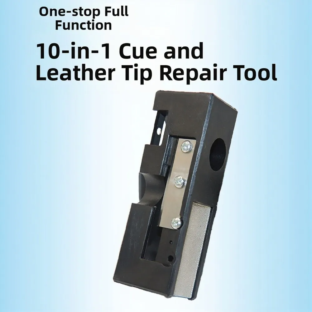 أداة إصلاح طرف البلياردو 10 في 1 مع ورق الصنفرة وشفرة الطحن والغراء لتشكيل صيانة طرف جديلة وتعزيز الحواف