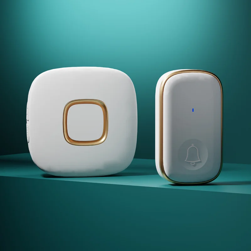Wireless Doorbell 1 Transmitter 1 Receiver Custom Ringtone Waterproof Chime No Drill Pager Elderly Pregnant Disabled