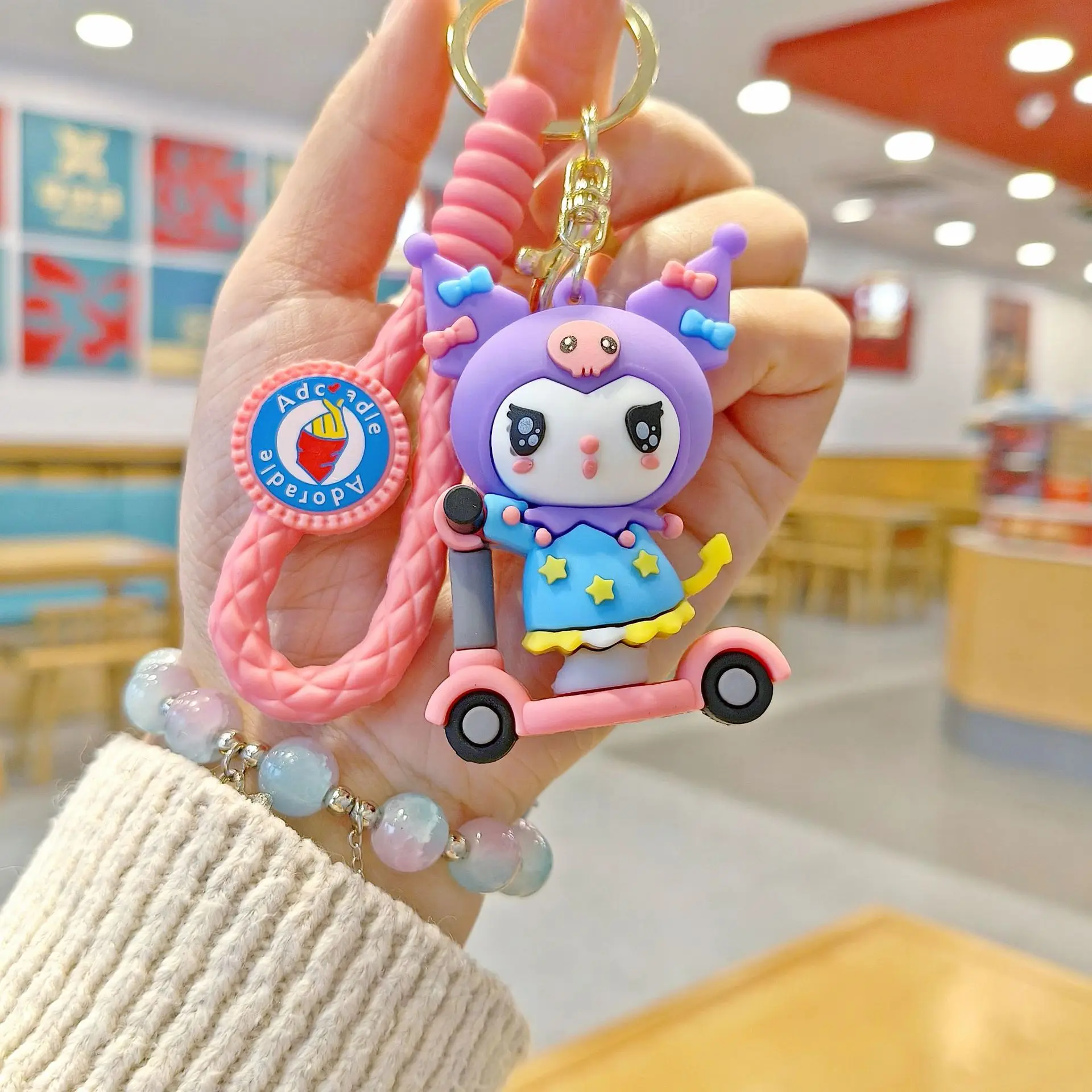 سانريو Kawaii كورومي لطيف مرحبا كيتي المفاتيح الكرتون أنيمي ميلودي مفتاح سلسلة سينامورول ظهره قلادة الاطفال هدايا عيد الميلاد