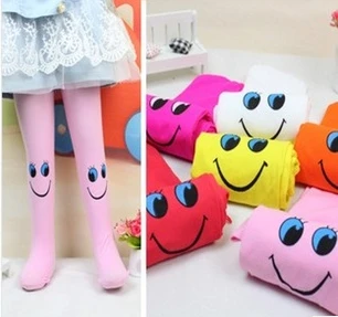 1PC Lovely Girls Kids Novelty Cartoon Cute Smile Tights Pantyhose Stockings Soft Velvet Ballet Stockings