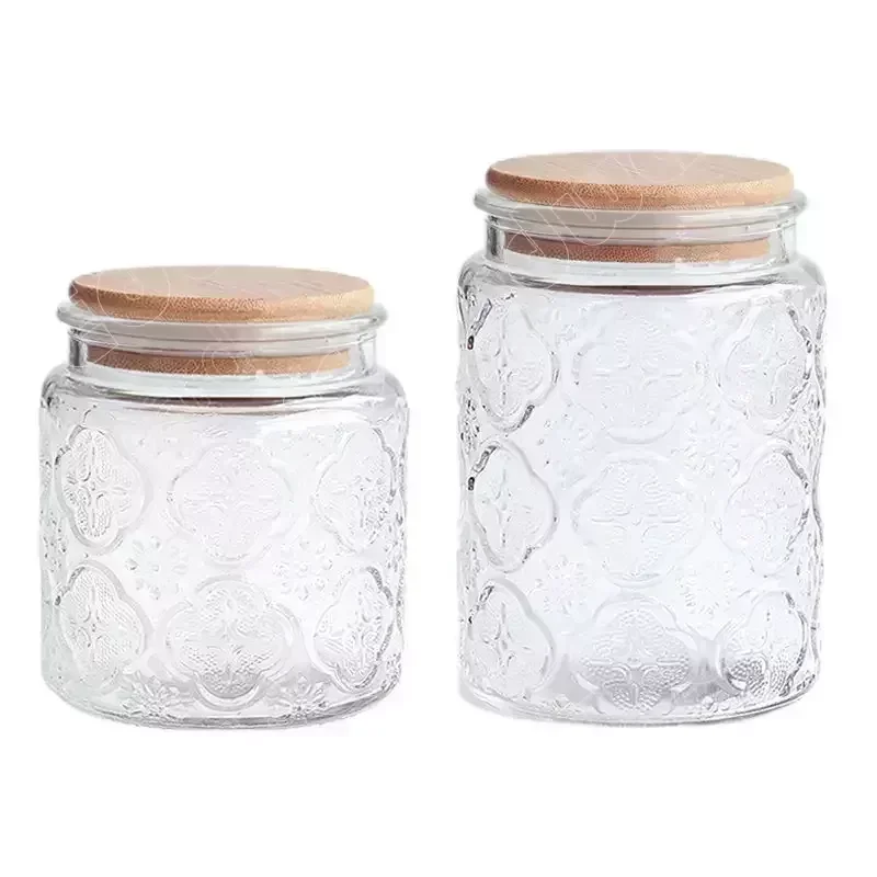 Glass Jar Nordic Style Storage Jars and Lids Container Food Storages Containers Honey Bottle Retro Design Jars Bottles Household