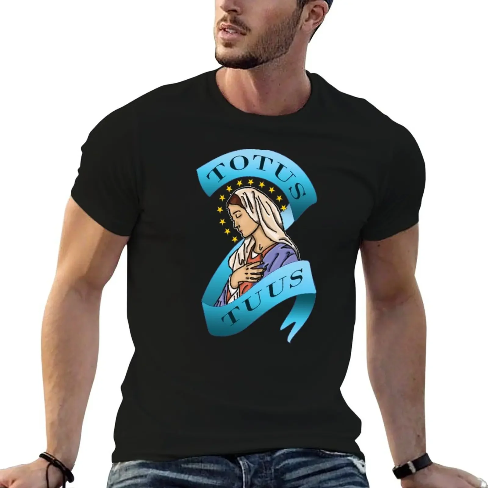 Totus Tuus, Maria T-Shirt designer shirts tops vintage anime shirt shirts graphic tee compression shirt men