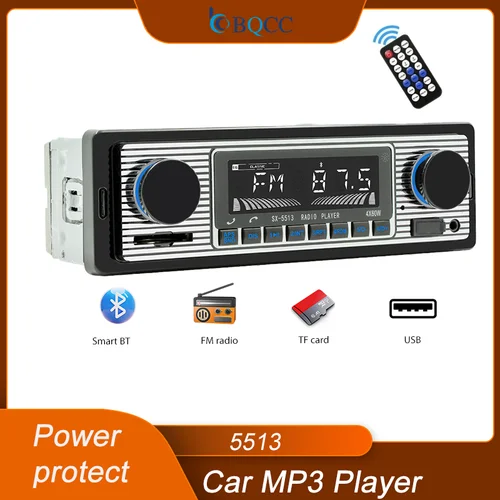 Imagen 1 del producto BQCC 1 Din coche BT MP3 Radio manos libres encontrar un coche FM SD protección de energía transmisión de voz autor estéreo AUX USB reproductor Multimedia para coche