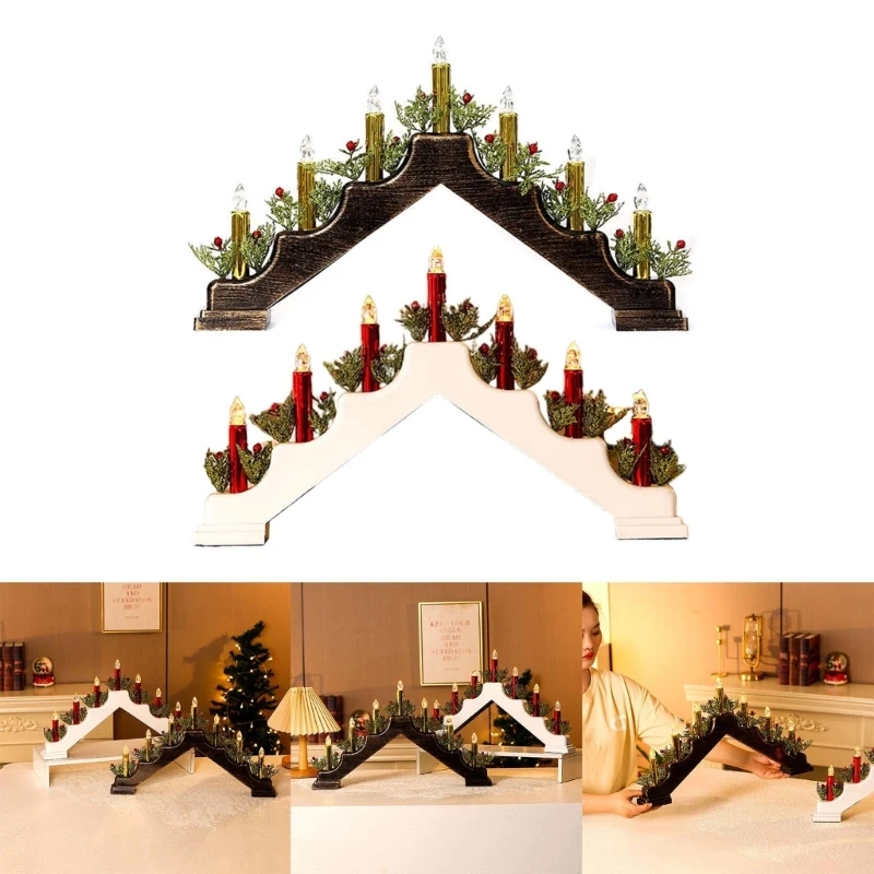 Elegant Christmas Candle  Holder USB/Battery Operated for Festival Home