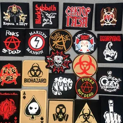 Music Embroidery Patches for Clothing ROCK BAND Iron on Patches Clothes Stickers DIY Appliques PUNK NOT DEAD Jacket Stripes