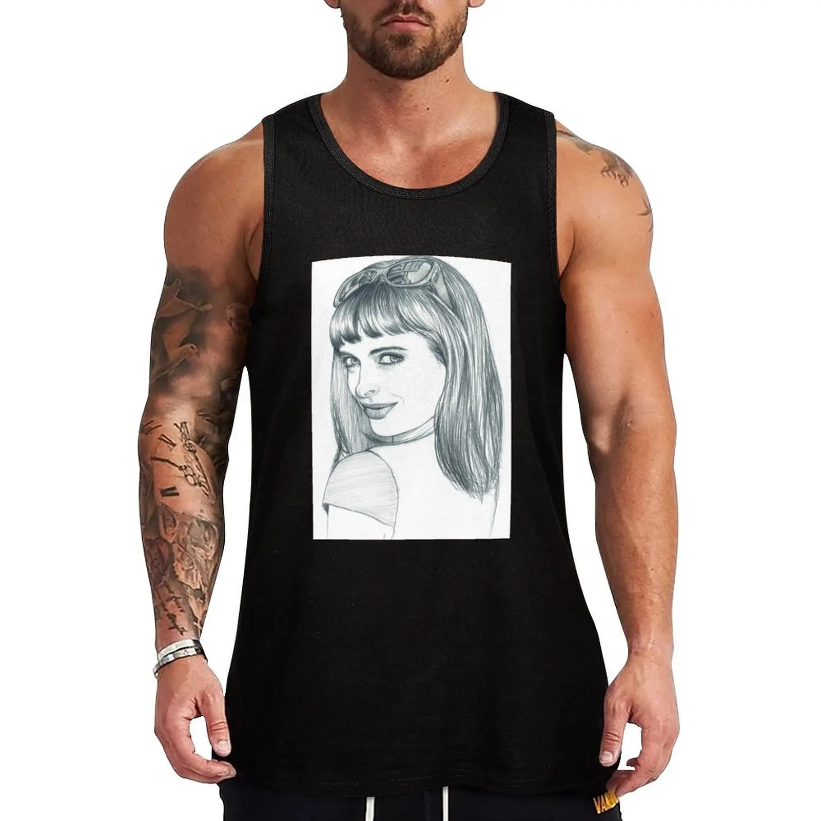 Krysten Ritter Tank Top sin mangas para gimnasio, entrenamiento físico, secado rápido