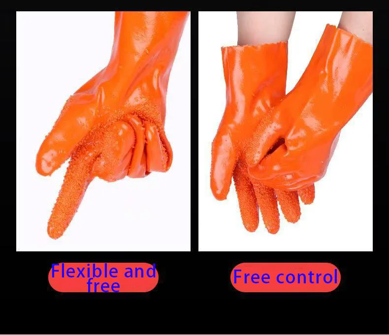 Heavy Duty Anti - Slip Work Gloves Big Granules Non - Slip Durable for Industrial Fish Processing Chemical Resistance Tasks
