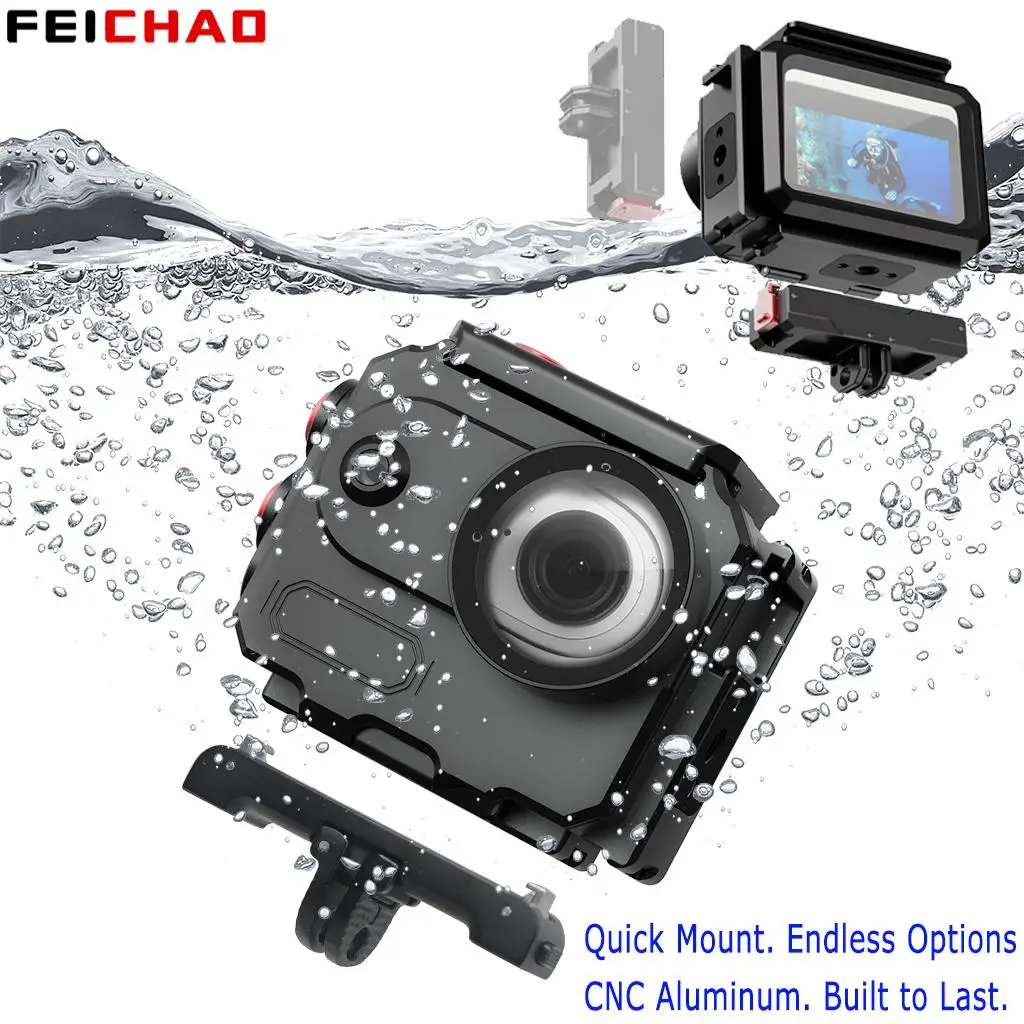 

Алюминиевый водонепроницаемый чехол 80 м для камеры Insta360 GO 3 3S, магнит с креплением на холодный башмак, быстроразъемный адаптер, корпус для подводного плавания