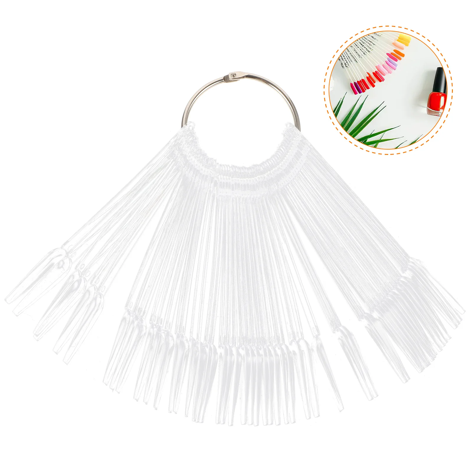 

100pcs Color Transparent Practice Sticks For Salon Home Use Sample Display Set Display Tips Nail Color Sample Sticks Practice