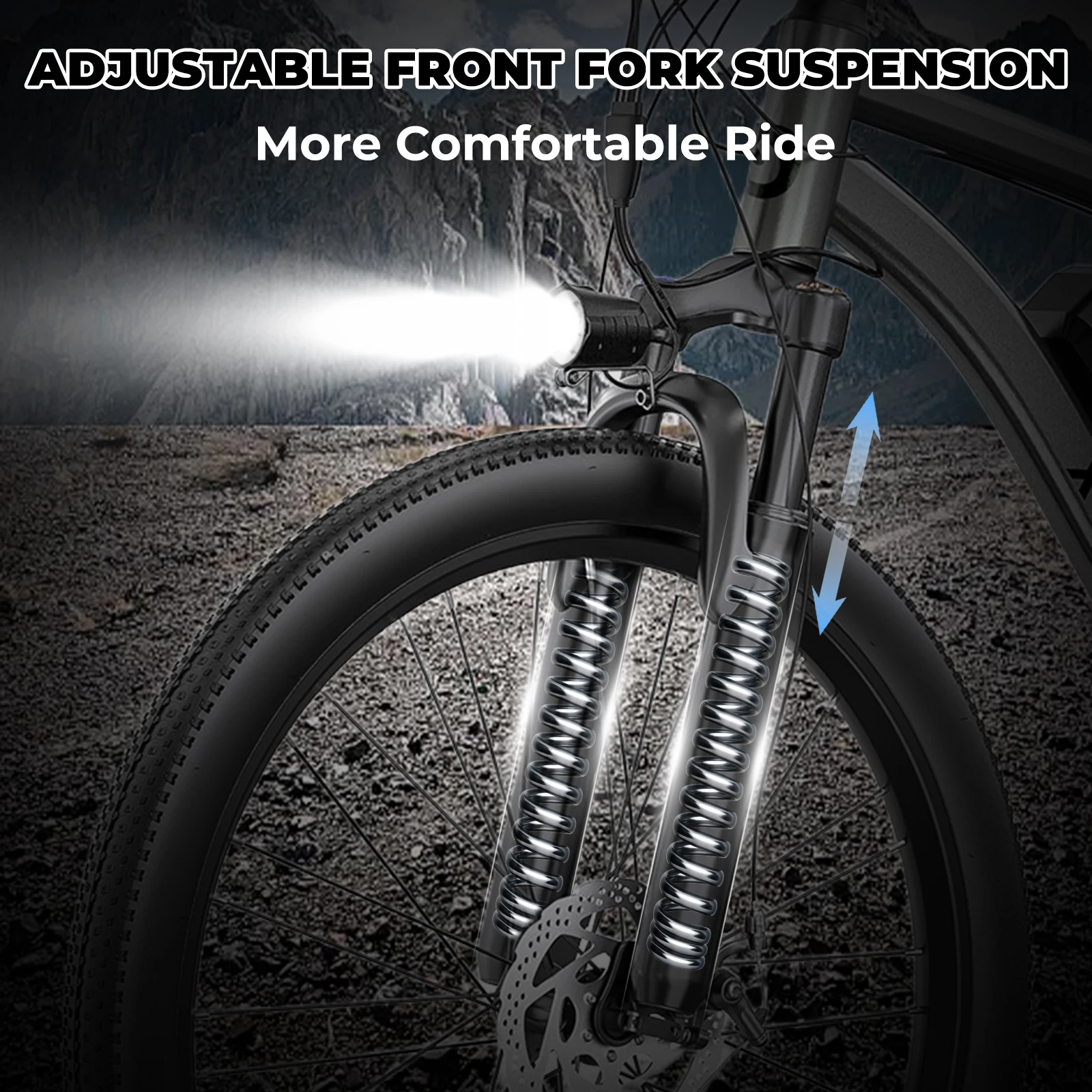 Bicicleta eléctrica para adultos, bicicleta de montaña eléctrica de 26 pulgadas con batería desmontable, motor máximo de 720W y 36V, bicicleta eléctrica de 7 velocidades y 20MPH