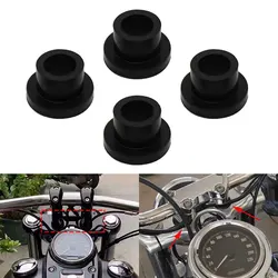 4pcs Black Motorcycles Handlebar Clamp Bushing Kit Motorbike Rubber Handle Riser Bushings For Harley Touring Glide Sportster